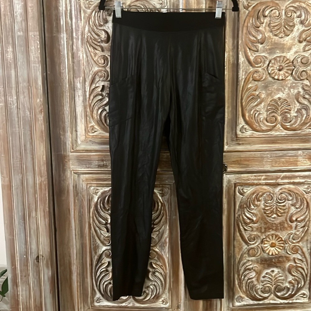 BCBG faux leather leggings
